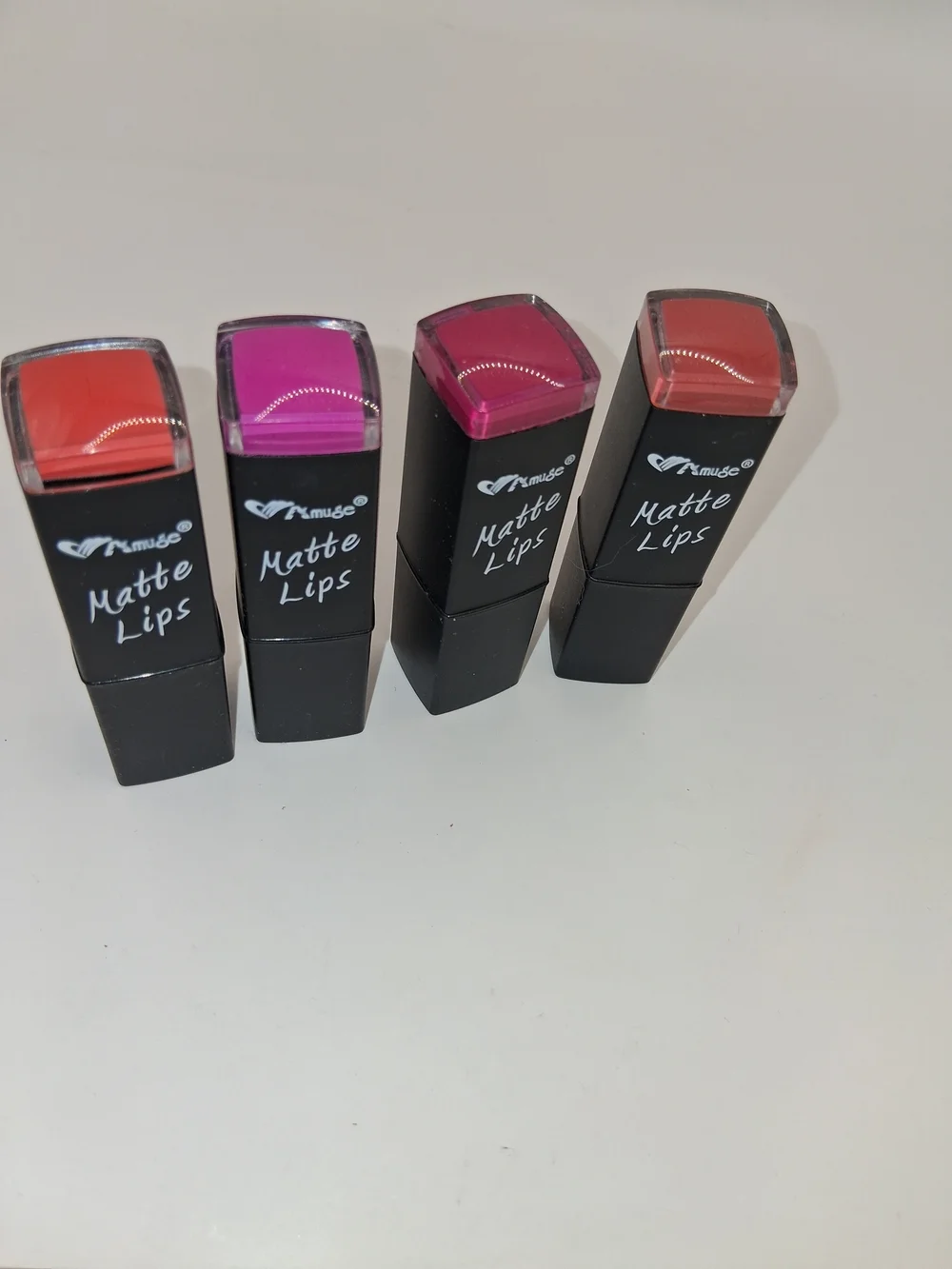 Muse Matte Lips Lipstick Set - Hot Pink, Coral, Orange, Fuchsia